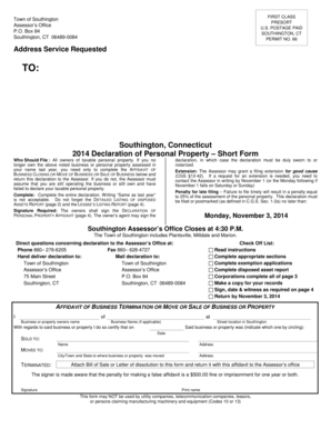 2014 Connecticut Personal Property Declaration