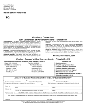 2014 Connecticut Personal Property Declaration