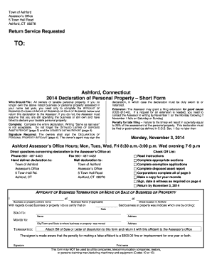 2014 Connecticut Personal Property Declaration