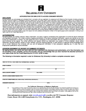 Authorization for Employer to Access Consumer Reports
