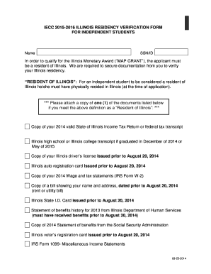Illinois Residency Verification Form