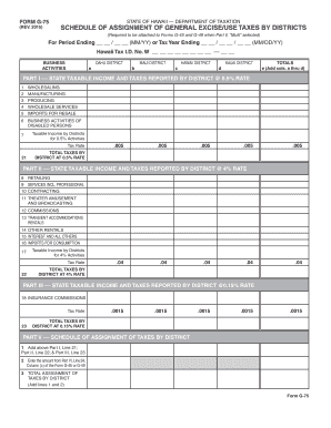 Hawaii General Excise Tax Assignment Form