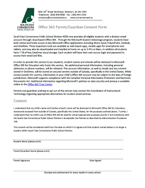 Office 365 Parent Guardian Consent Form