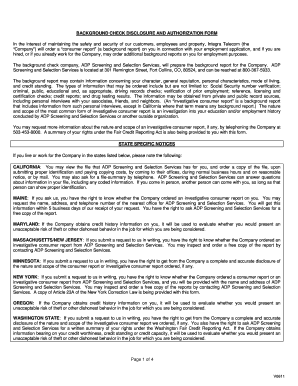Background Check Disclosure and Authorization Form