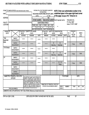 Texas Discharge Monitoring Report