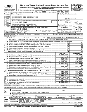 Form 990 Return of Organization Exempt From Income Tax