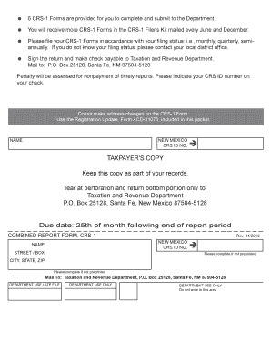 New Mexico CRS-1 Form