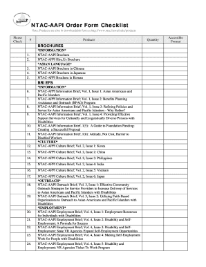 Fillable Online Ntac-aapi Order Form Checklist Fax Email Print - pdfFiller