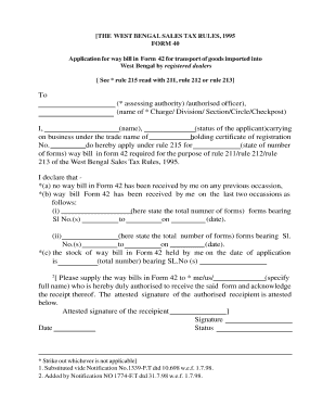 West Bengal Sales Tax Form 40