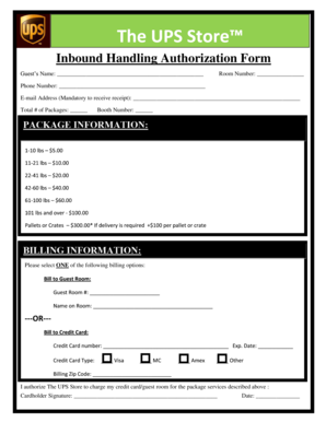 Inbound Handling Authorization Form