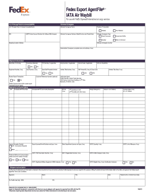 FedEx Export AgentFile IATA Air Waybill