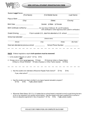 Virtual Student Registration Form