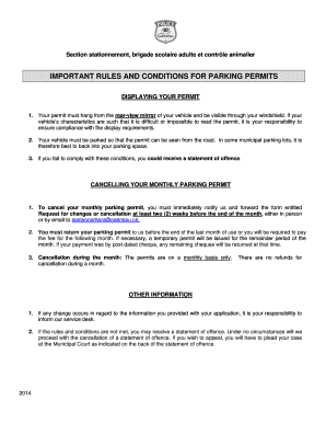 Gatineau Parking Permit Cancellation Request