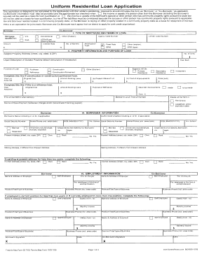 Mortgage loan application example - Uniform Residential Loan Application 0 U I oo VA I