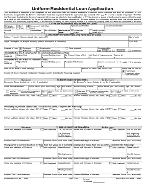 Uniform Residential Loan Application