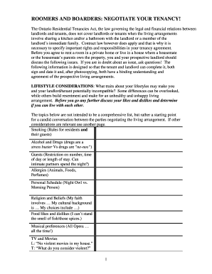 Ontario Room Rental Agreement