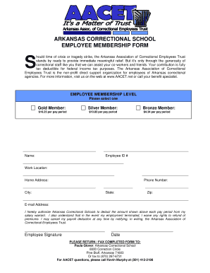 Arkansas Correctional School Employee Membership Form