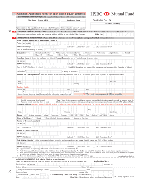HSBC Mutual Fund Application Form
