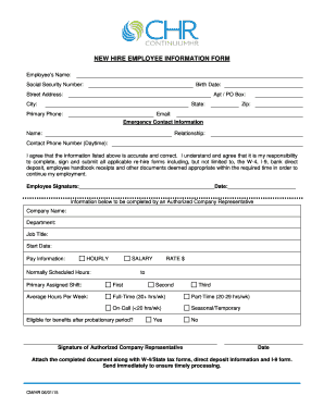 New Hire Employee Information Form