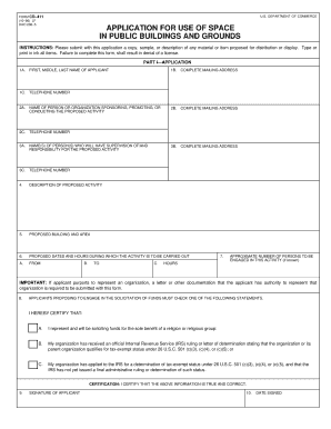 US Department of Commerce Public Space Use Application