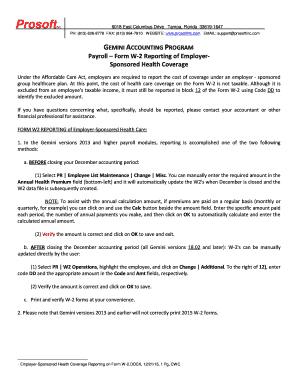 Form W-2 Reporting of Employer-Sponsored Health Coverage