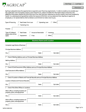 AgriCap Loan Application Form