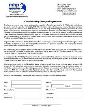 Confidentiality Estoppel Agreement