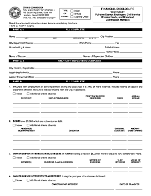City Ethics Commission Financial Disclosure Form