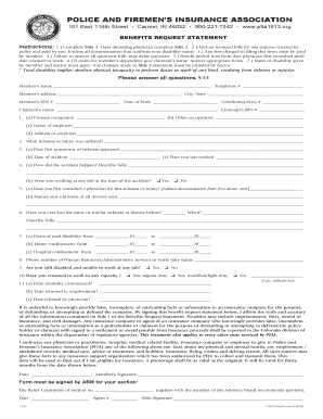 Police and Firemen's Insurance Benefits Request Form