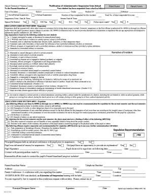 School Suspension Notice