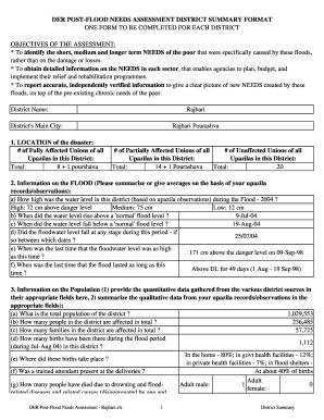 Post-Flood Needs Assessment Form