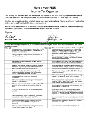Income Tax Organizer