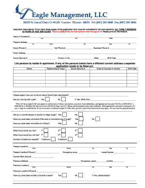 Grand Oaks Apartments Rental Application