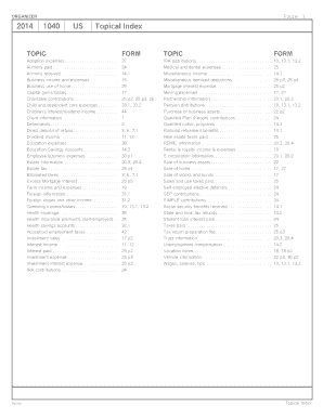 2014 US Tax Organizer