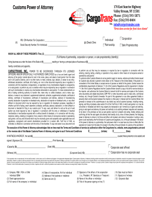 Customs Power of Attorney