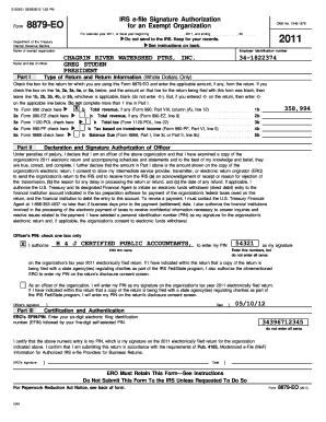IRS Form 8879-EO Signature Authorization