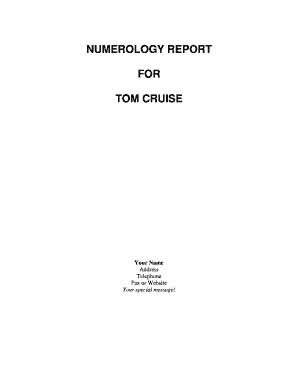 Numerology Report Template