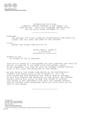 IRS Form 8879-EO Signature Authorization
