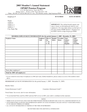 Oregon OPSRP Pension Program Annual Statement