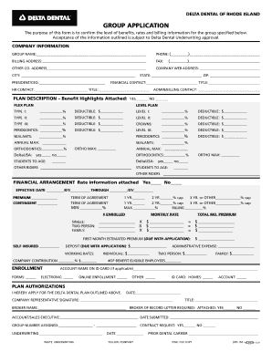 Delta Dental of Rhode Island Group Application