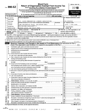 Form 990-EZ Tax Return for Exempt Organizations