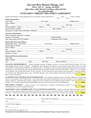 Outpatient Therapy Treatment Agreement