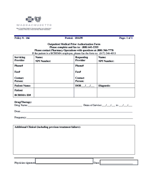 Outpatient Medical Prior Authorization Form