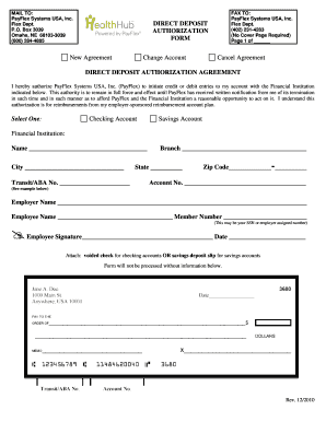 Direct Deposit Authorization Agreement