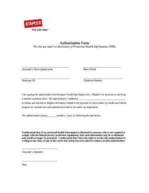 Authorization Form for PHI Disclosure