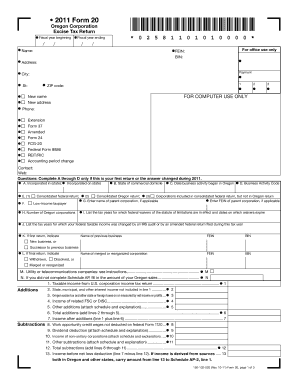 Oregon Corporation Excise Tax Return