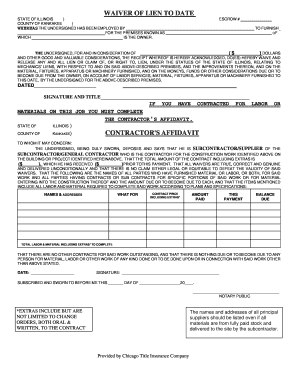 Illinois Waiver of Lien