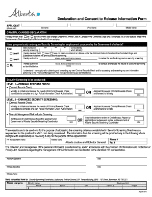 Declaration and Consent to Release Information Form