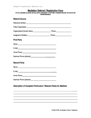 Mediation Referral Registration Form