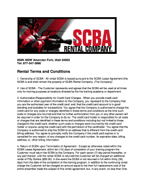 SCBA Rental Agreement
